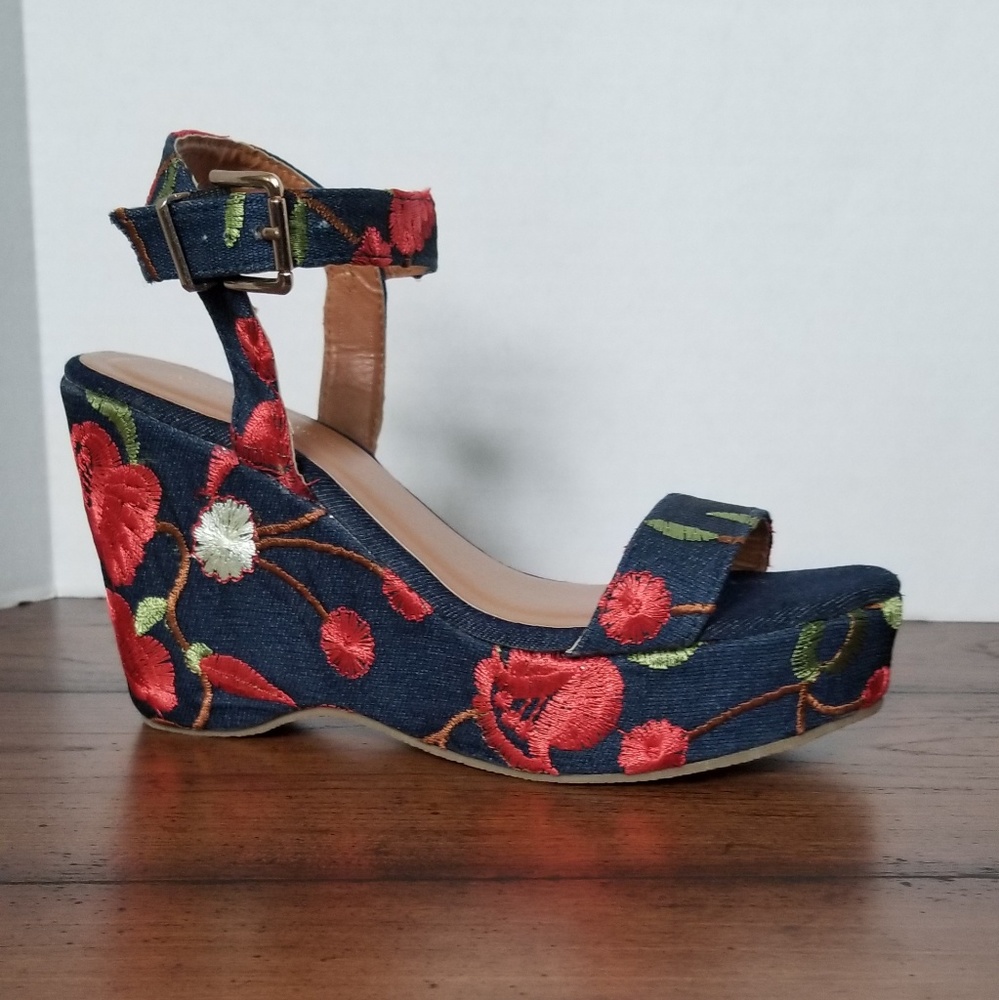 Ashley Stewart Floral Wedge Heel